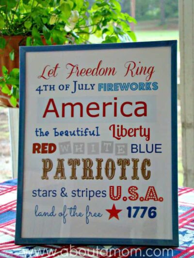 4th of July Subway Art Printable - About a Mom