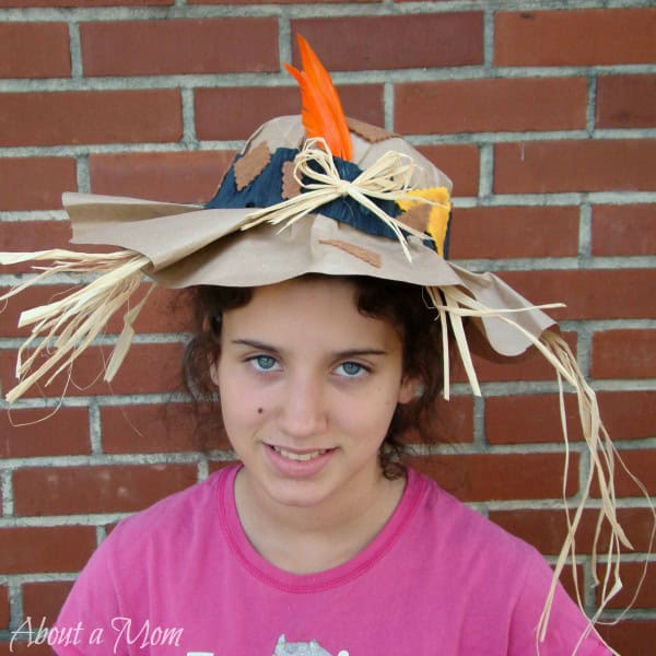 Paper Bag Scarecrow Hat