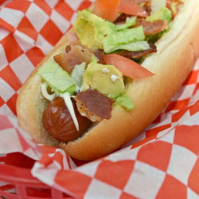 This BLAT Hot Dog is one of 4 killer hot dog recipes to kick off summer!