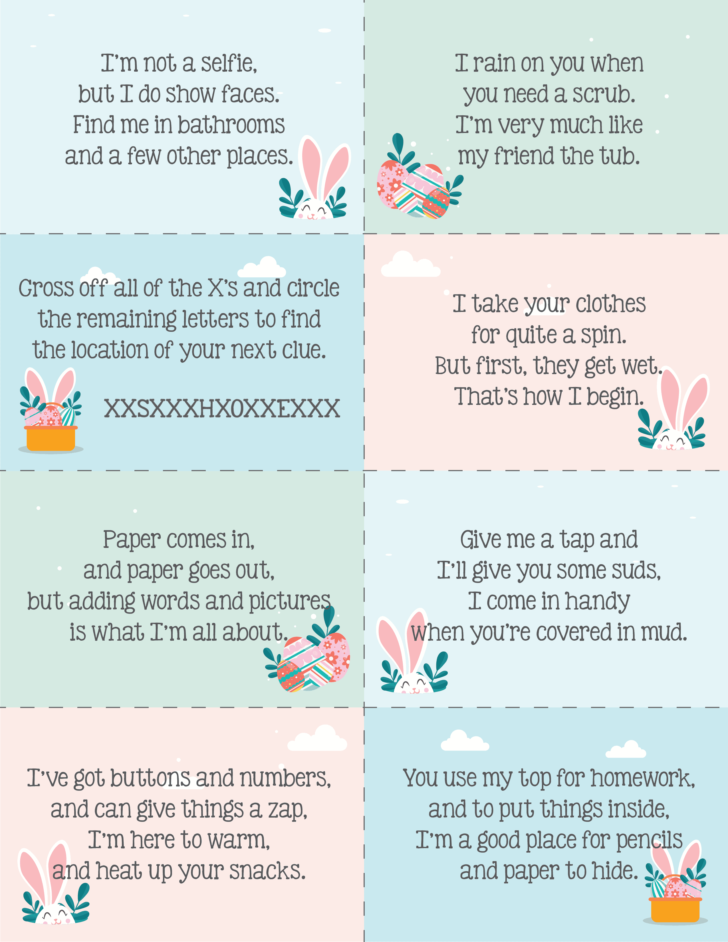 Printable Easter Egg Scavenger Hunt Clues Cards About a Mom Printable Easter Egg Scavenger Hunt Clues Cards About a Mom