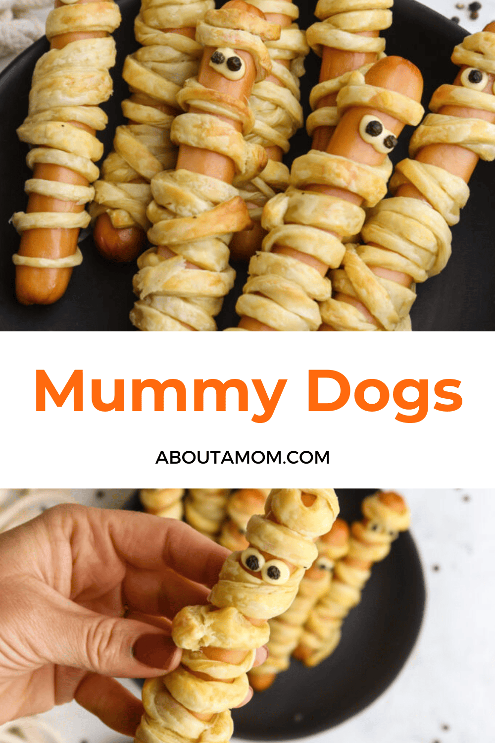 Image showcasing Easy Mummy Hot Dogs Recipe - About a Mom