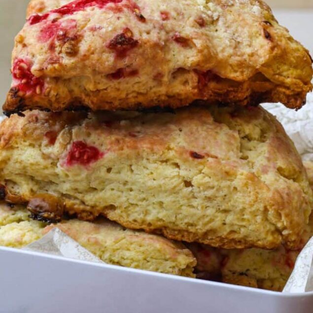 Raspberry White Chocolate Scones