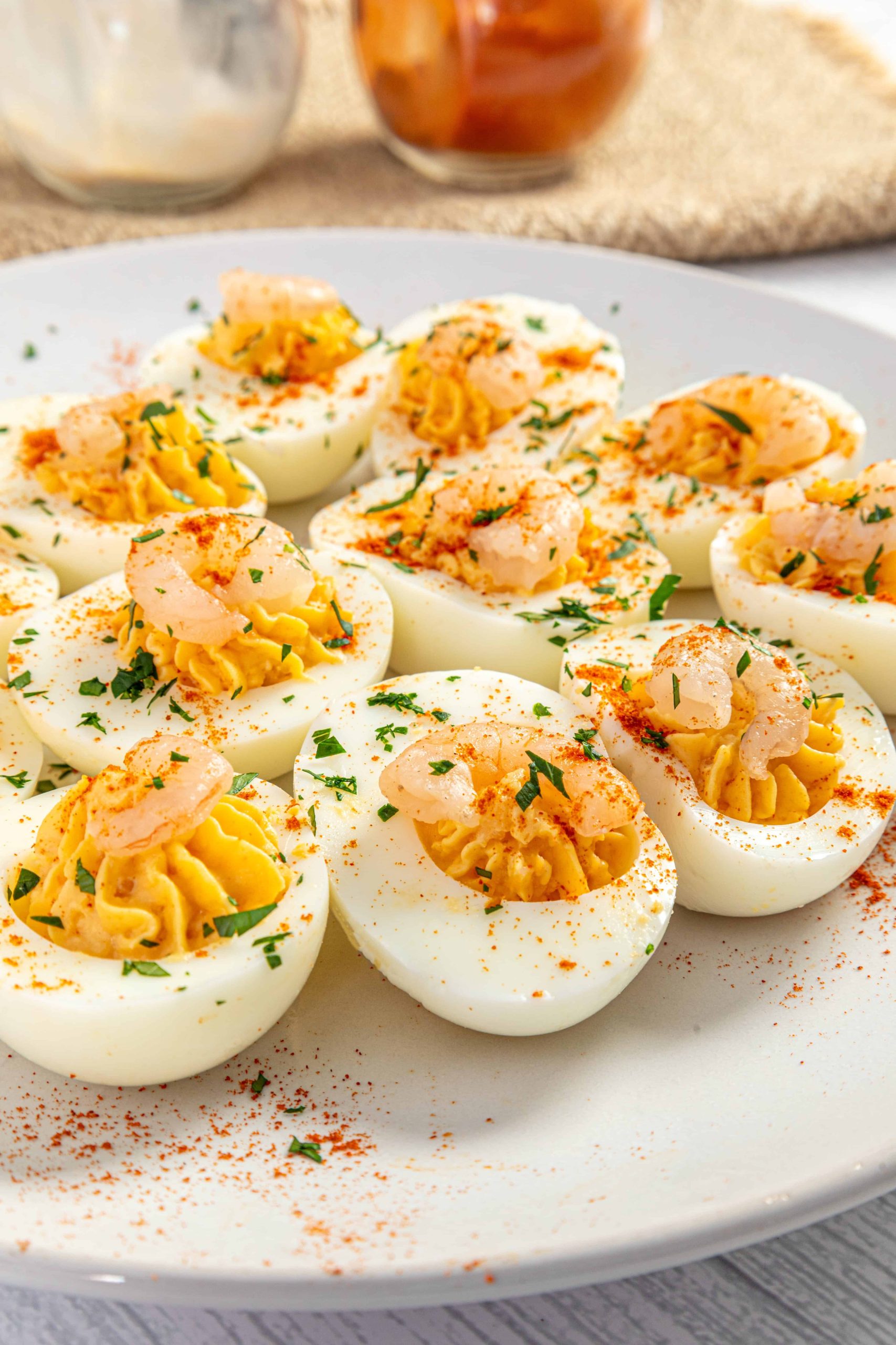 Shrimp Deviled Eggs [www.aboutamom.com]