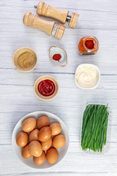 Spicy Deviled Eggs - About a Mom