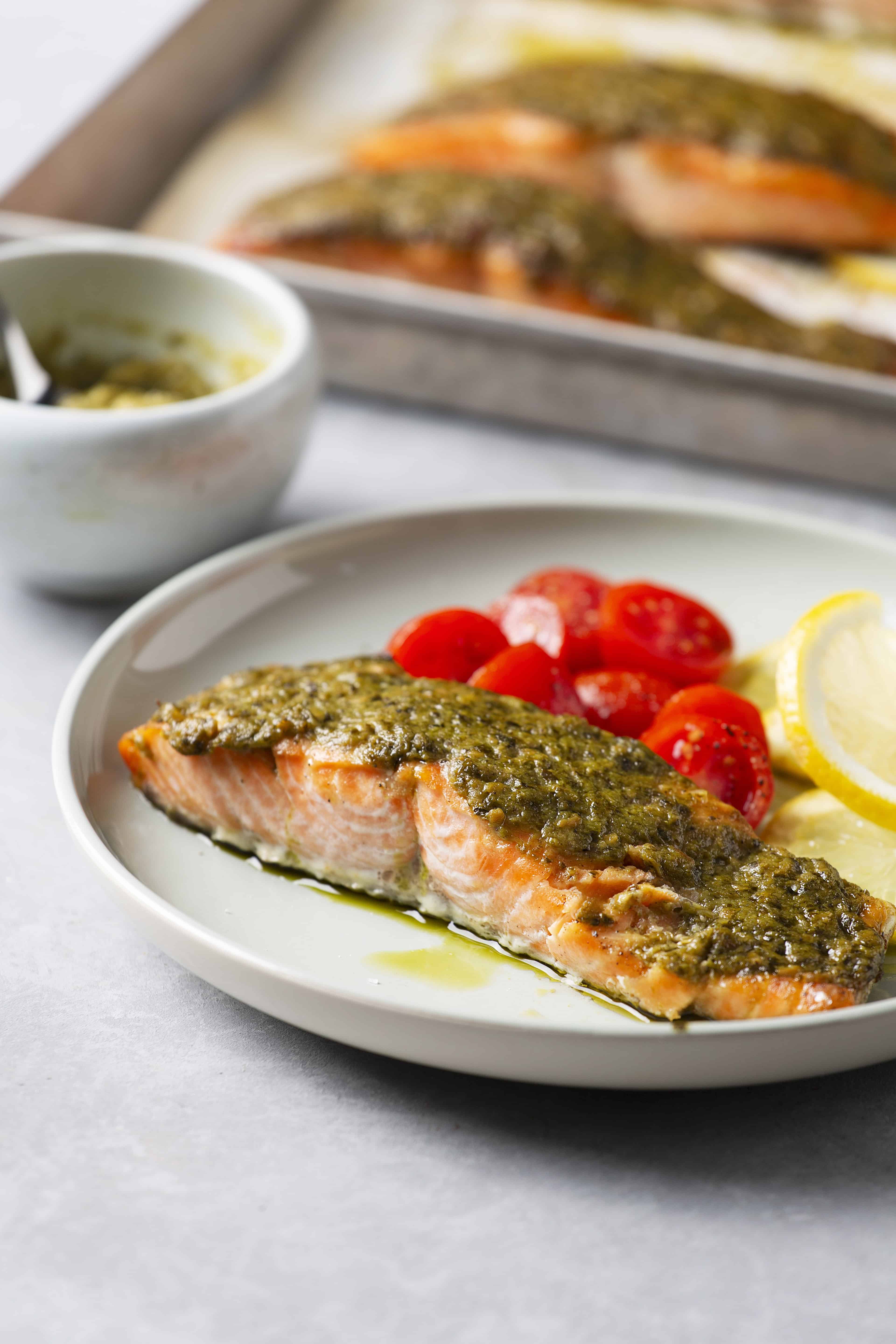 Pesto Salmon - About a Mom