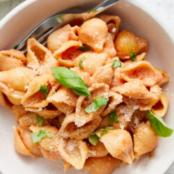 Gigi Hadid Pasta shot from above