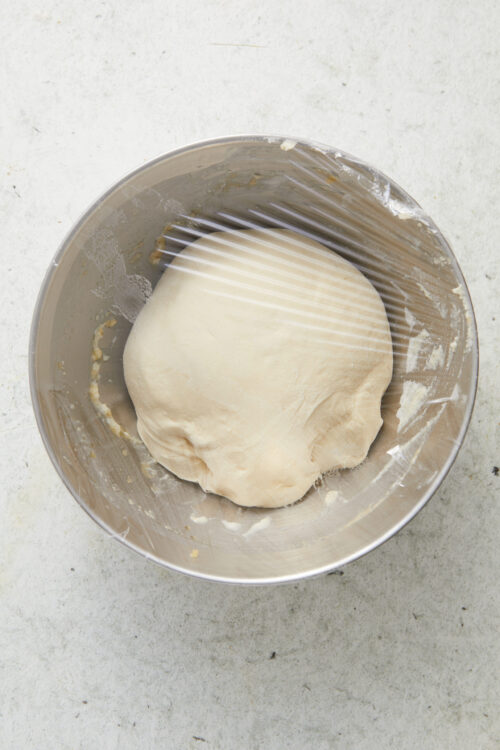 Letting Air-Fryer Bread dough rise in a bowl.
