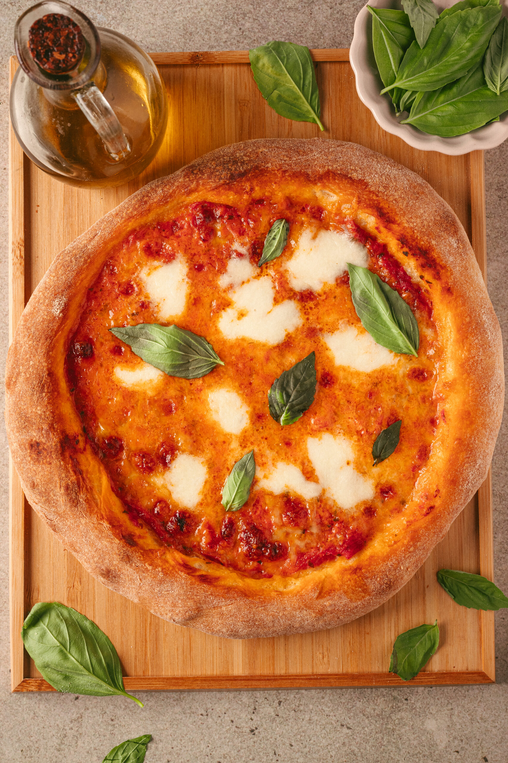 Vodka Pizza shot from above